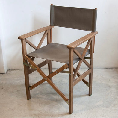 Directors Chair (Teak) - Sunbrella Plain - Taupe